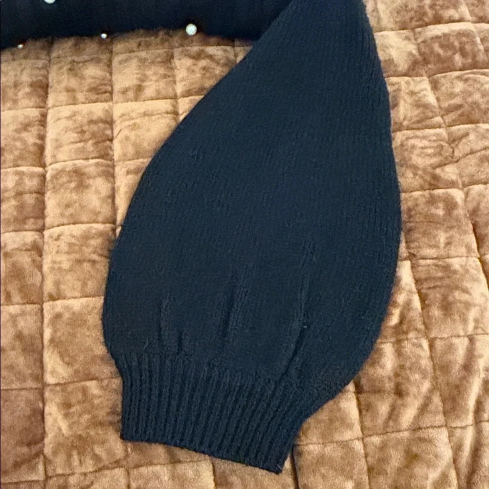 Karl Lagerfeld Black Knit Sweater with Pearl Details - Picture 6 of 6